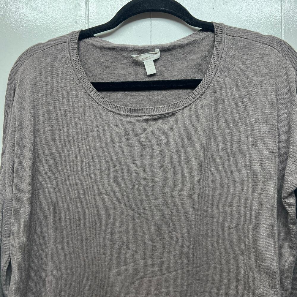 Garnet Hill Silk Cotton Women's Long Sleeve Sweater Sz Small Neutral Lightweight - Picture 3 of 10